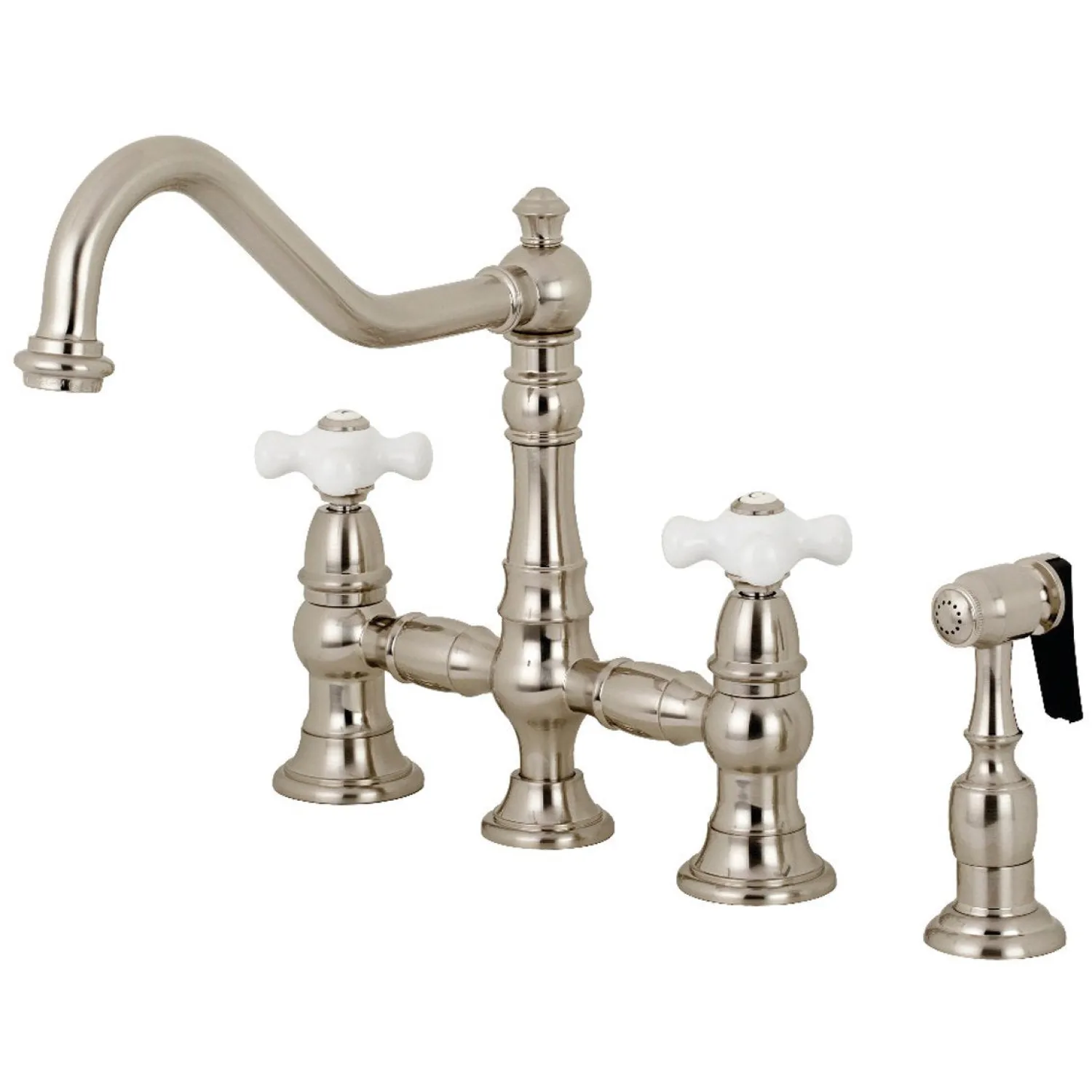 Sale Restoration Deck Mount 8" Bridge Kitchen Faucet with Sprayer Faucets With Side Spray|Bridge Faucets