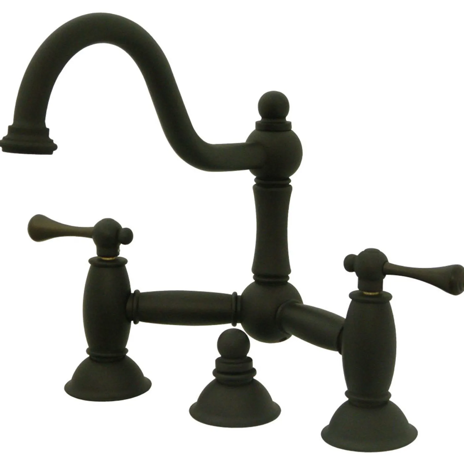Restoration Deck Mount Bathroom Bridge Faucet 8" Widespread