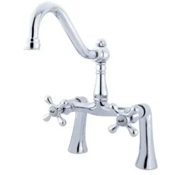 Outlet Restoration Deck Mount Clawfoot Tub Filler in Polished Chrome Tub Faucets