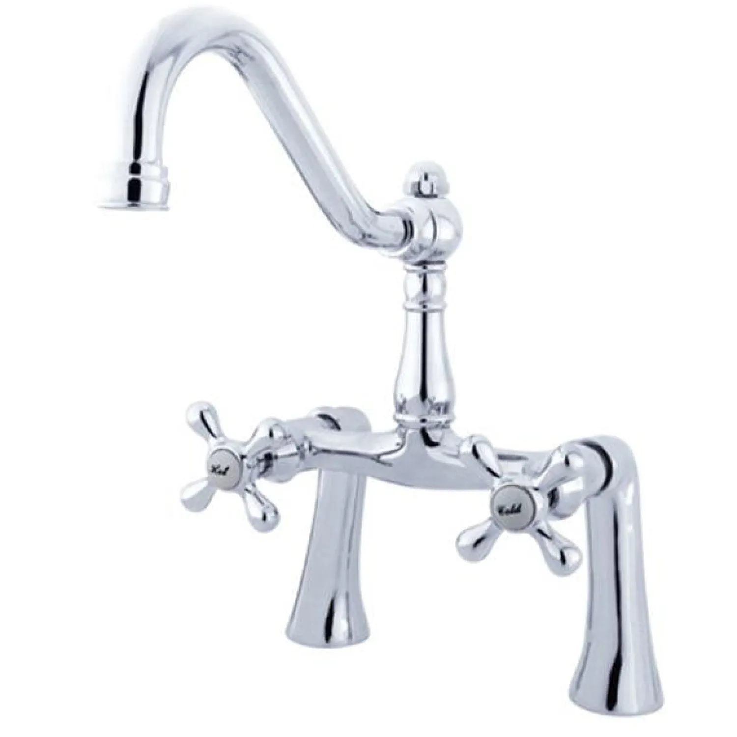 Outlet Restoration Deck Mount Clawfoot Tub Filler in Polished Chrome Tub Faucets