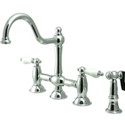 Best Restoration 2-Handle Kitchen Bridge Faucet with Brass Sprayer Bridge Faucets
