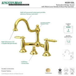 Clearance Restoration 2-Handle Bathroom Bridge Faucet 8