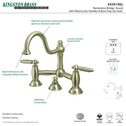 Clearance Restoration 2-Handle Bathroom Bridge Faucet 8