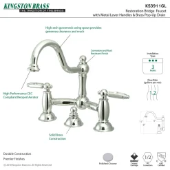 Clearance Restoration 2-Handle Bathroom Bridge Faucet 8