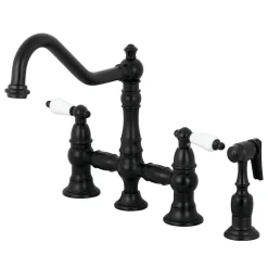 Discount Restoration 8-Inch Bridge Kitchen Faucet with Sprayer Faucets With Side Spray|Bridge Faucets