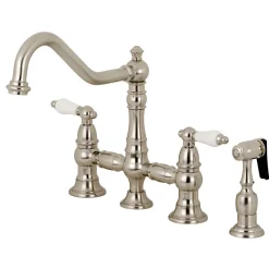 Discount Restoration 8-Inch Bridge Kitchen Faucet with Sprayer Faucets With Side Spray|Bridge Faucets