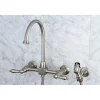 Discount Restoration 8-Inch Centerset Wall Mount Kitchen Faucet with Brass Sprayer Wall Mounted Kitchen Faucets|Faucets With Side Spray