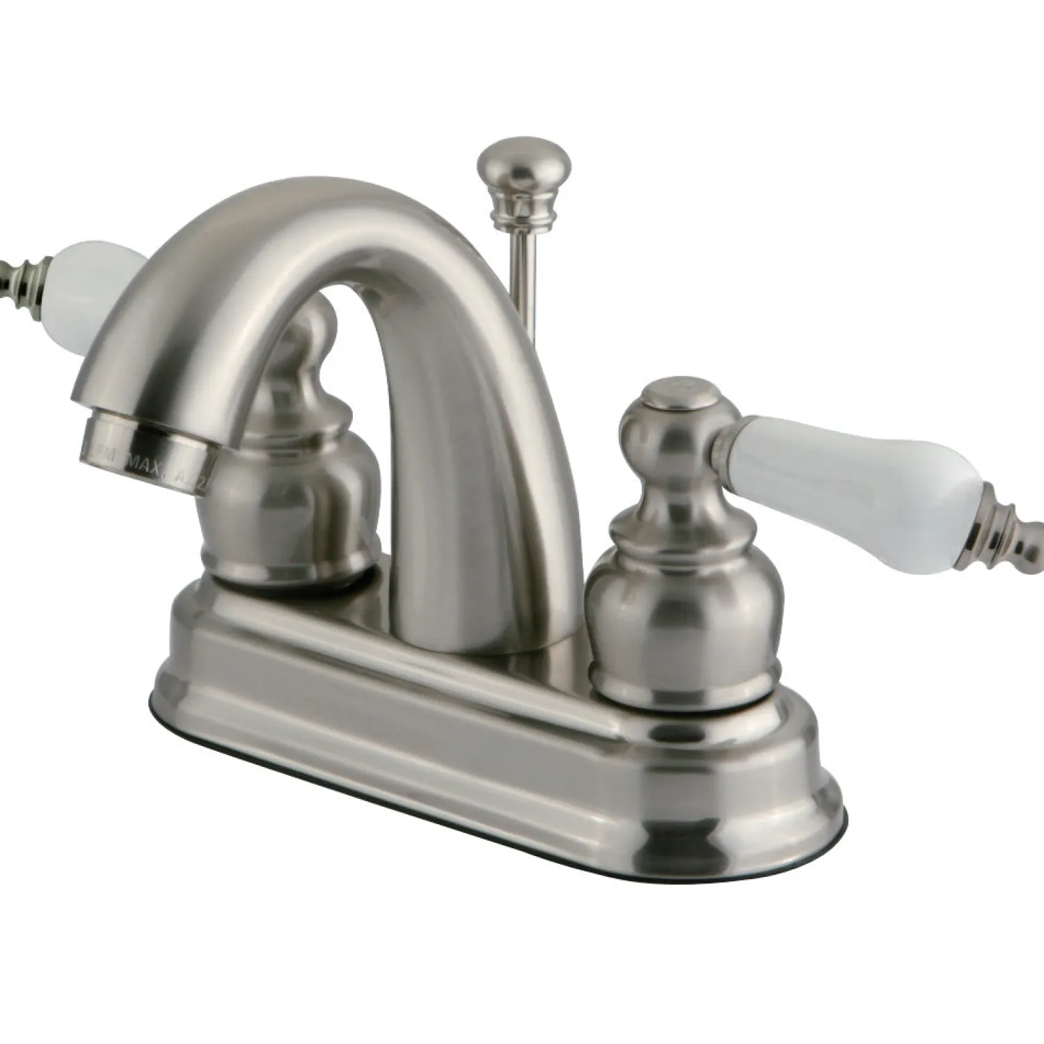 Restoration 4-Inch centerset Lavatory Faucet with Porcelain Lever Handles 4" Center Set
