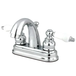 Restoration 4-Inch centerset Lavatory Faucet with Porcelain Lever Handles 4" Center Set