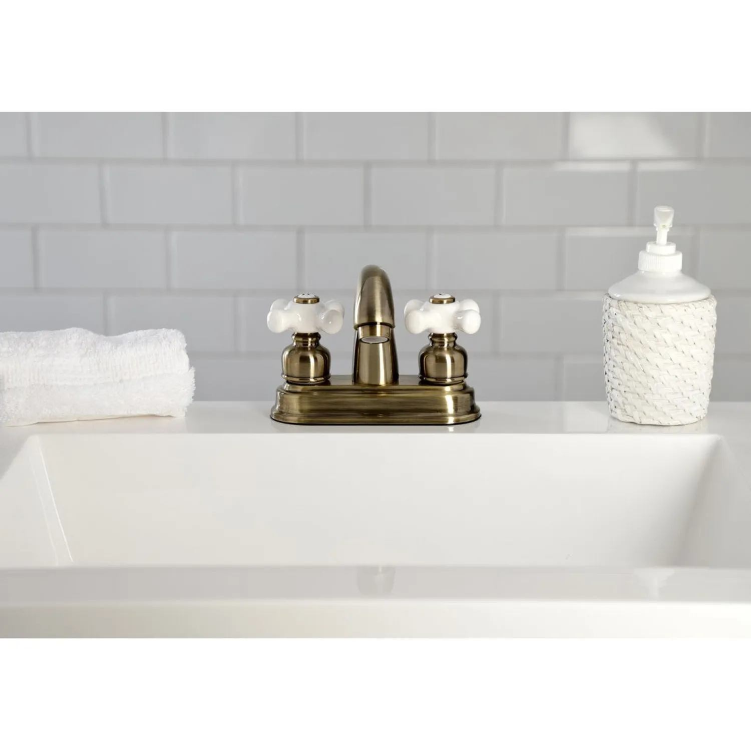 New Restoration 4-Inch Centerset Deck Mount Bathroom Faucet 4" Center Set