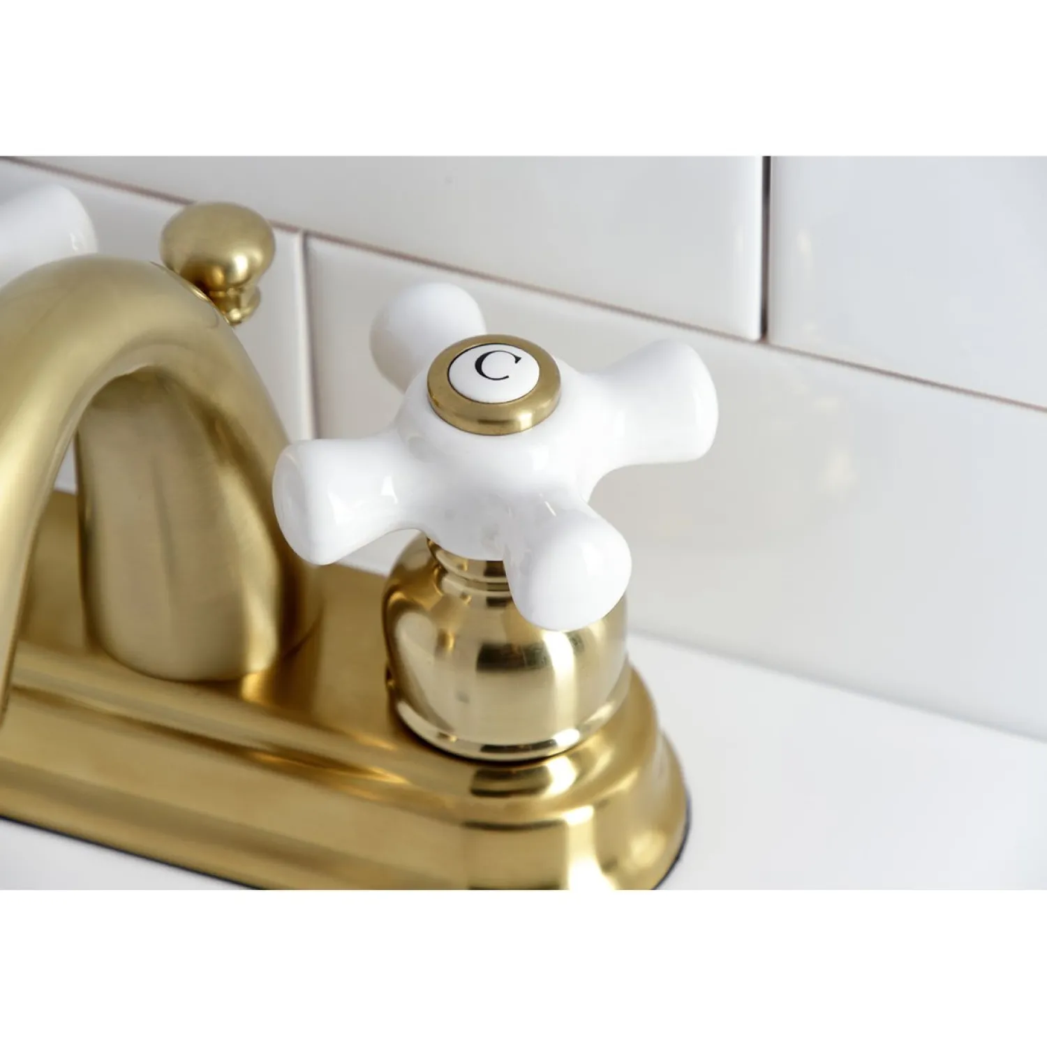 New Restoration 4-Inch Centerset Deck Mount Bathroom Faucet 4" Center Set