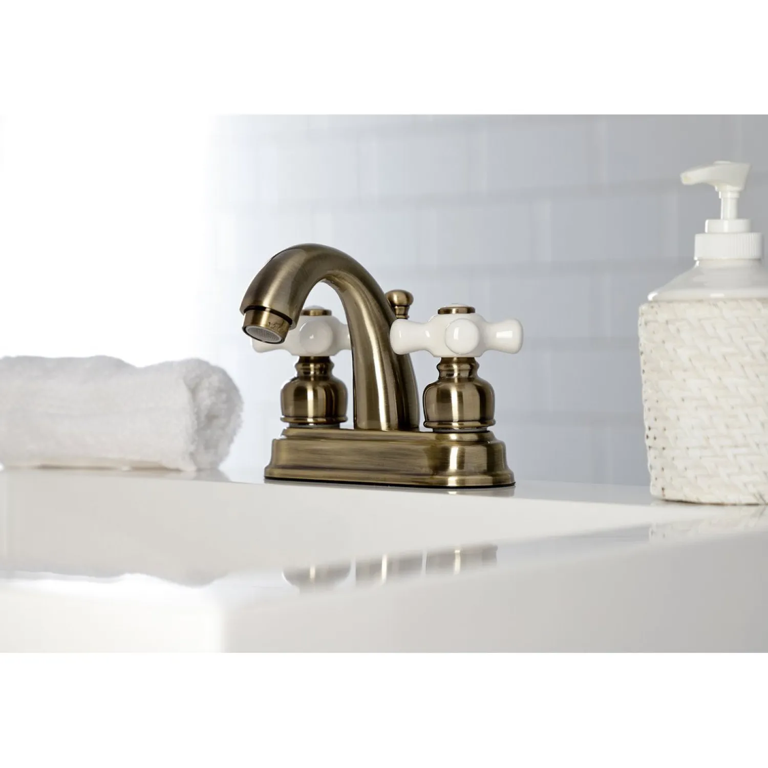 New Restoration 4-Inch Centerset Deck Mount Bathroom Faucet 4" Center Set