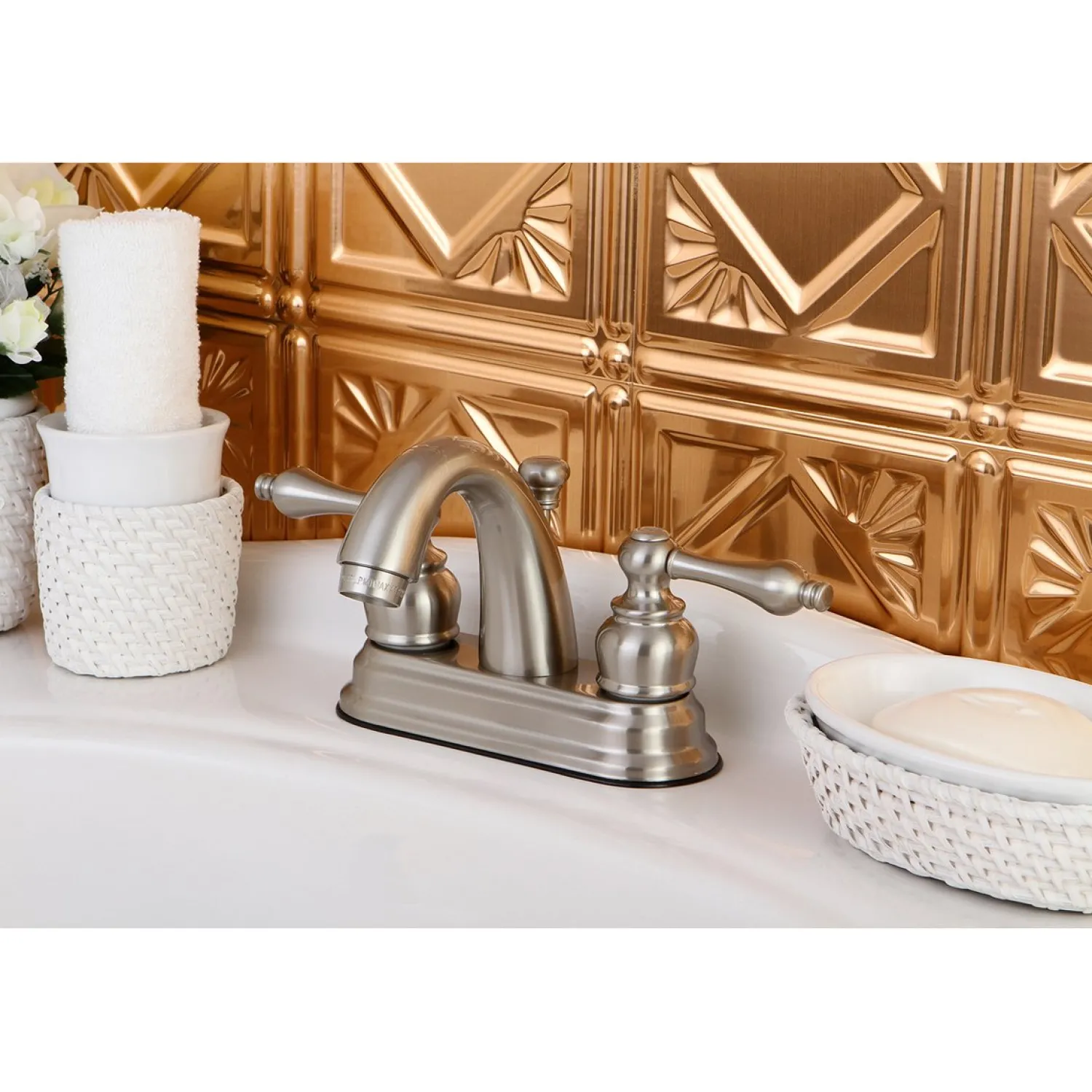 Restoration 4-Inch Centerset Bathroom Faucet 4" Center Set