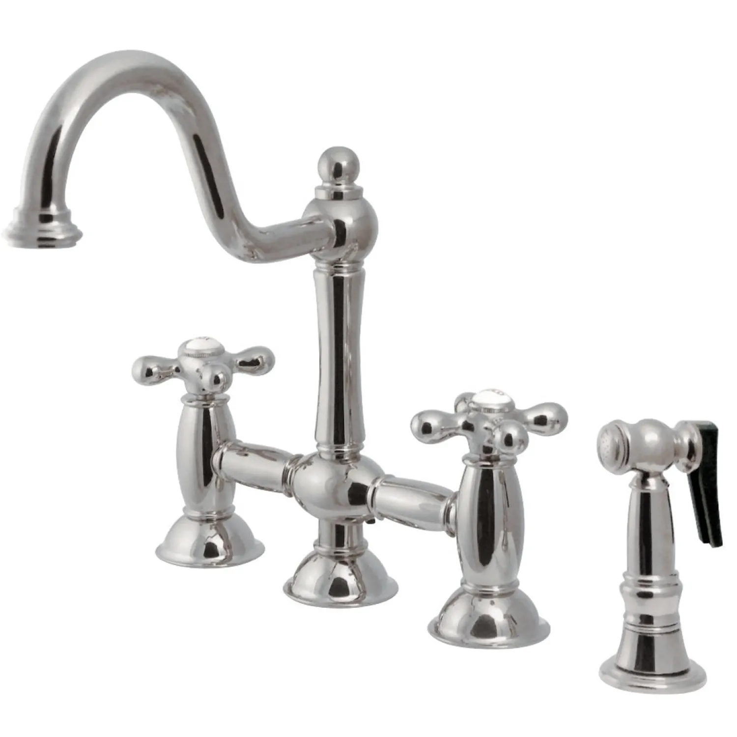 Sale Restoration Kitchen Bridge Faucet with Brass Sprayer Bridge Faucets
