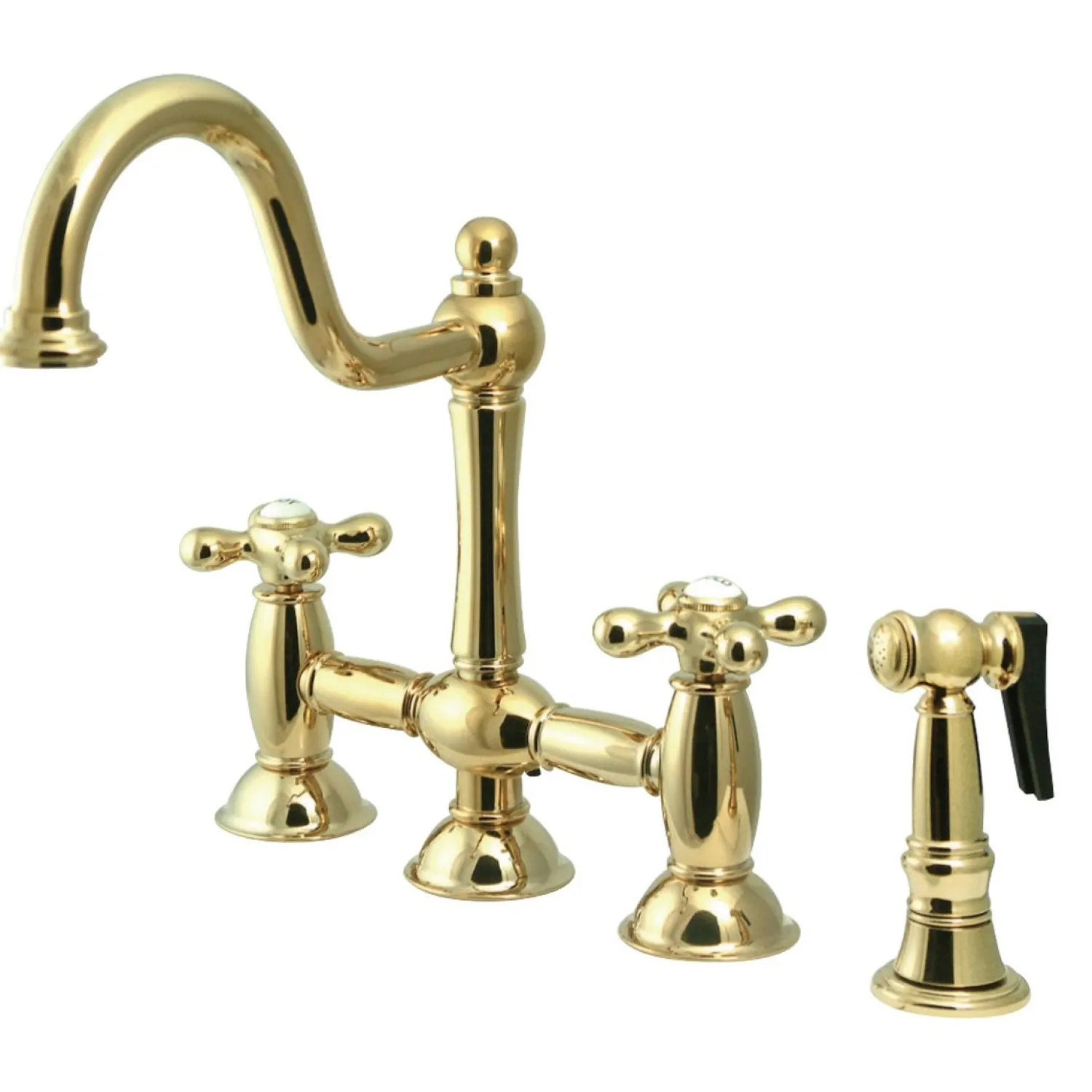 Sale Restoration Kitchen Bridge Faucet with Brass Sprayer Bridge Faucets