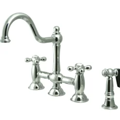 Sale Restoration Kitchen Bridge Faucet with Brass Sprayer Bridge Faucets