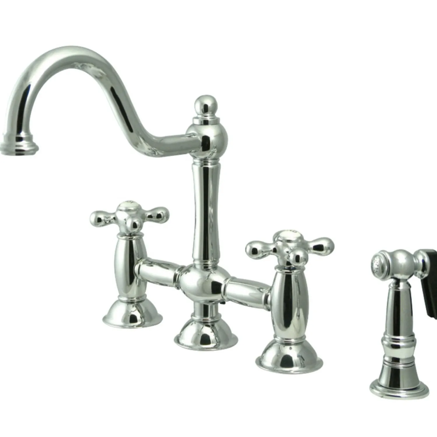 Sale Restoration Kitchen Bridge Faucet with Brass Sprayer Bridge Faucets