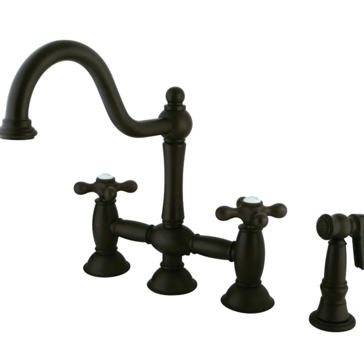 Sale Restoration Kitchen Bridge Faucet with Brass Sprayer Bridge Faucets
