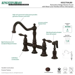 Online Restoration Kitchen Faucet with Side Sprayer Faucets With Side Spray|Bridge Faucets