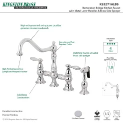 Online Restoration Kitchen Faucet with Side Sprayer Faucets With Side Spray|Bridge Faucets