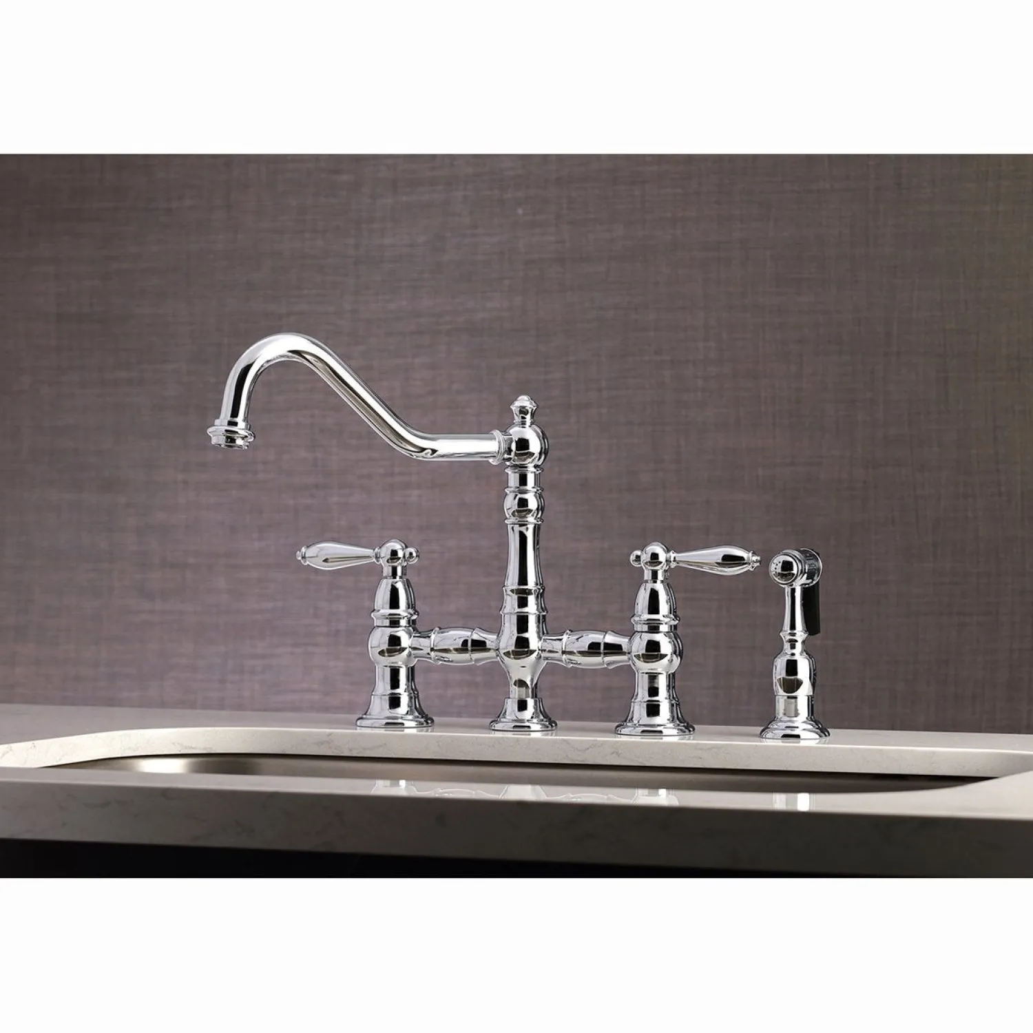 Online Restoration Kitchen Faucet with Side Sprayer Faucets With Side Spray|Bridge Faucets