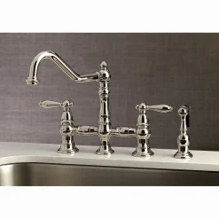 Online Restoration Kitchen Faucet with Side Sprayer Faucets With Side Spray|Bridge Faucets
