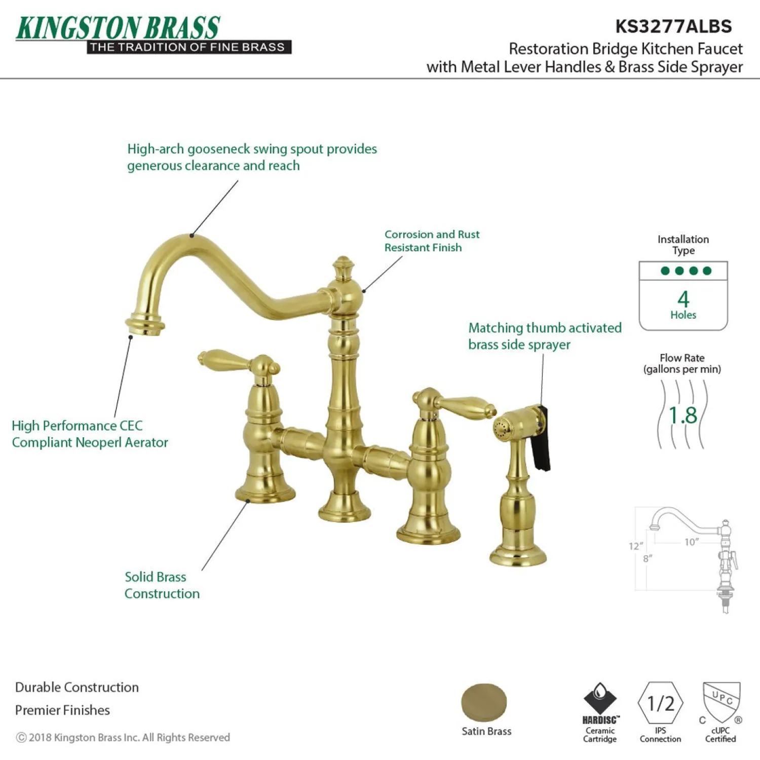 Online Restoration Kitchen Faucet with Side Sprayer Faucets With Side Spray|Bridge Faucets