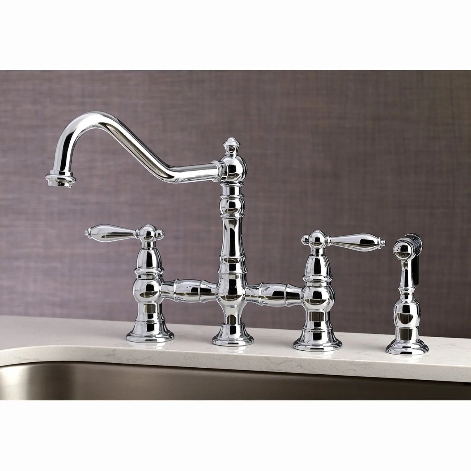 Online Restoration Kitchen Faucet with Side Sprayer Faucets With Side Spray|Bridge Faucets