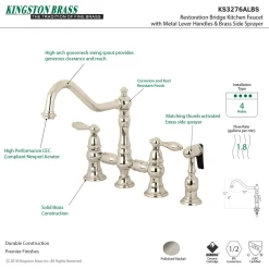 Online Restoration Kitchen Faucet with Side Sprayer Faucets With Side Spray|Bridge Faucets