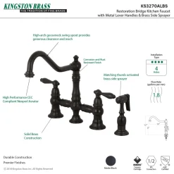 Online Restoration Kitchen Faucet with Side Sprayer Faucets With Side Spray|Bridge Faucets