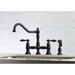 Online Restoration Kitchen Faucet with Side Sprayer Faucets With Side Spray|Bridge Faucets