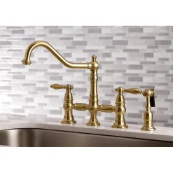 Online Restoration Kitchen Faucet with Side Sprayer Faucets With Side Spray|Bridge Faucets