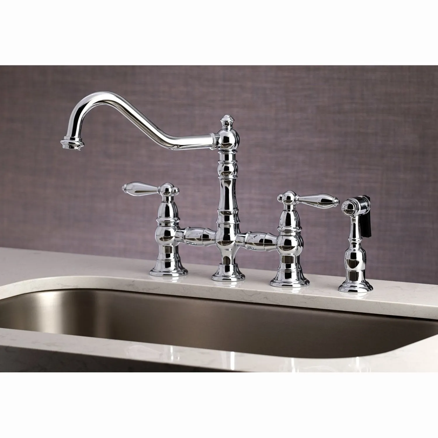 Online Restoration Kitchen Faucet with Side Sprayer Faucets With Side Spray|Bridge Faucets
