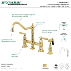 Online Restoration Kitchen Faucet with Side Sprayer Faucets With Side Spray|Bridge Faucets