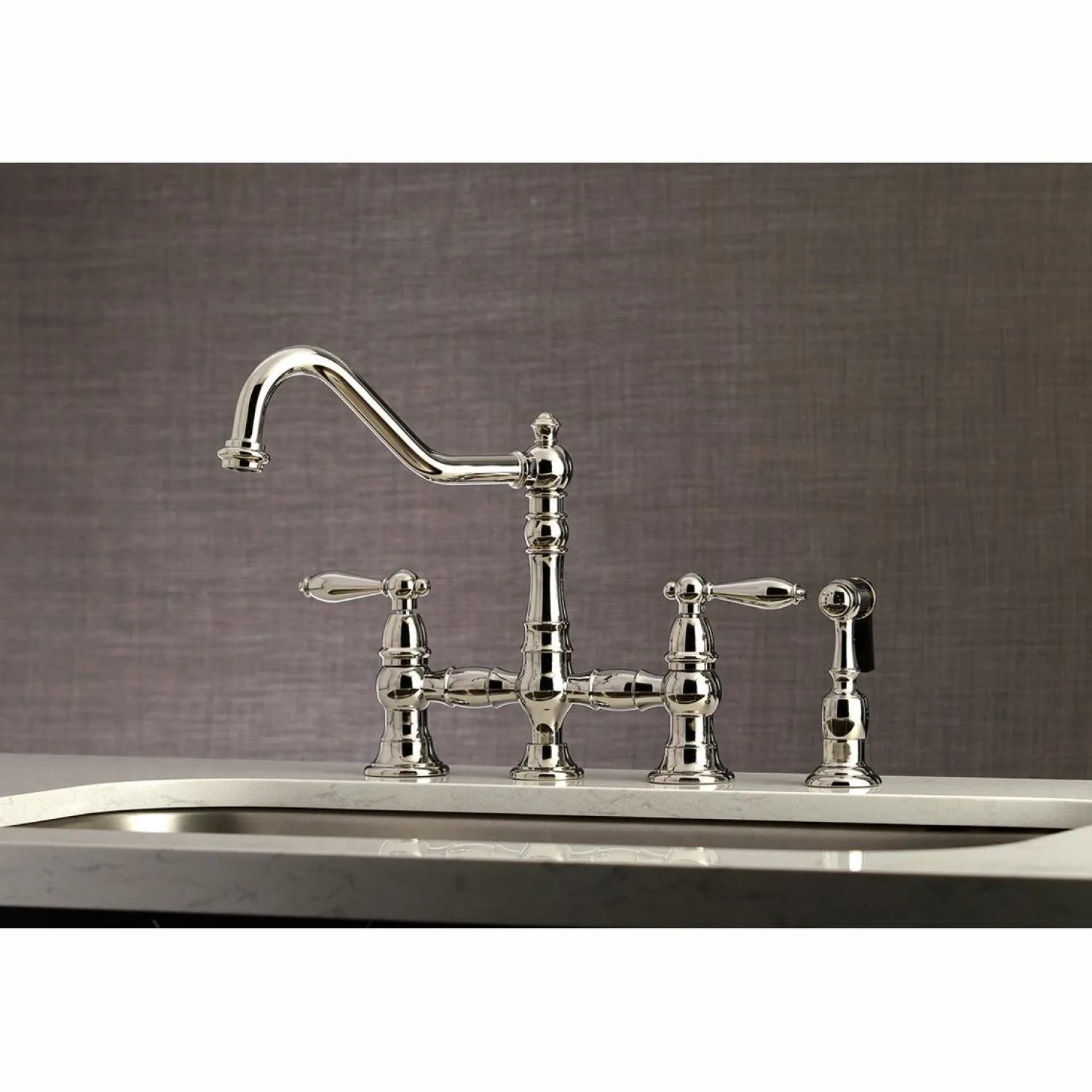 Online Restoration Kitchen Faucet with Side Sprayer Faucets With Side Spray|Bridge Faucets