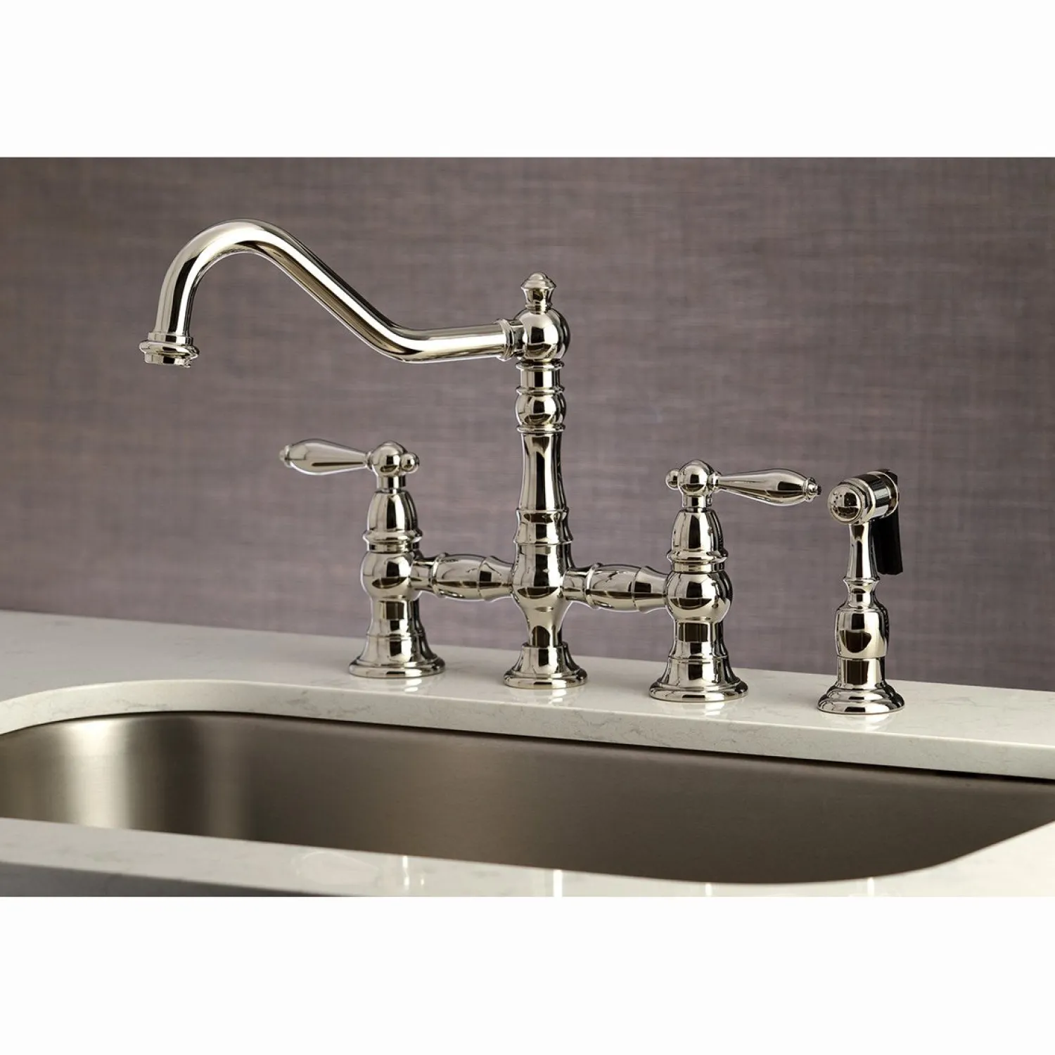 Online Restoration Kitchen Faucet with Side Sprayer Faucets With Side Spray|Bridge Faucets