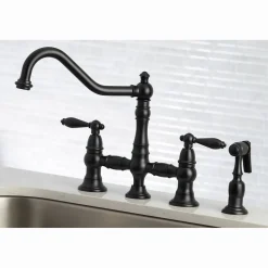 Online Restoration Kitchen Faucet with Side Sprayer Faucets With Side Spray|Bridge Faucets