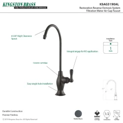 Best Restoration Reverse Osmosis System Filtration Water Air Gap Faucet Single Hole