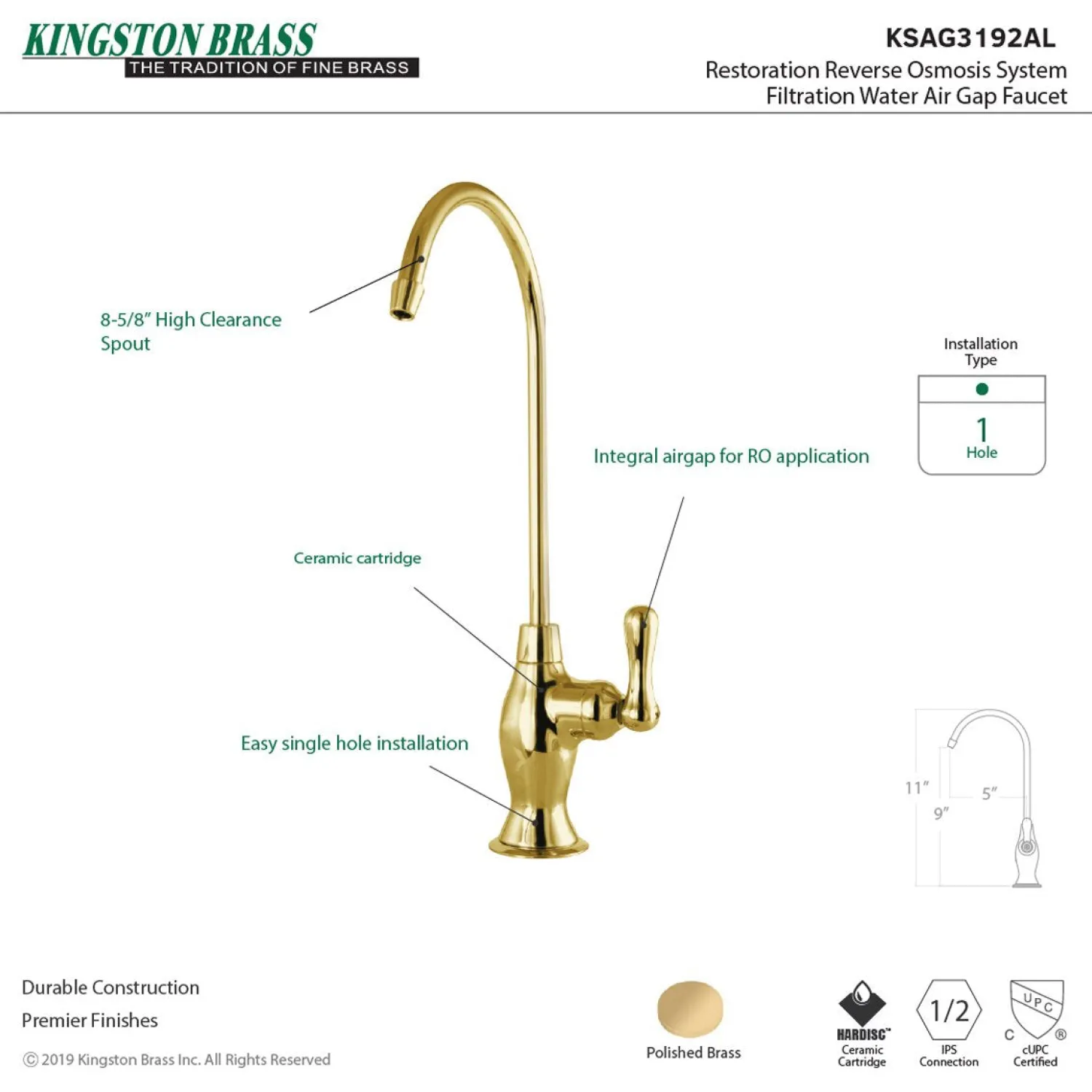 Best Restoration Reverse Osmosis System Filtration Water Air Gap Faucet Single Hole