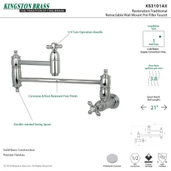 Online Restoration Single Hole Wall Mount Pot Filler Kitchen Faucet Wall Mounted Kitchen Faucets|Single Hole