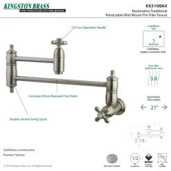 Online Restoration Single Hole Wall Mount Pot Filler Kitchen Faucet Wall Mounted Kitchen Faucets|Single Hole
