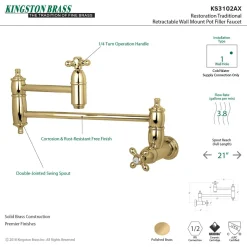 Online Restoration Single Hole Wall Mount Pot Filler Kitchen Faucet Wall Mounted Kitchen Faucets|Single Hole