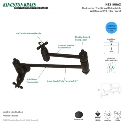 Online Restoration Single Hole Wall Mount Pot Filler Kitchen Faucet Wall Mounted Kitchen Faucets|Single Hole