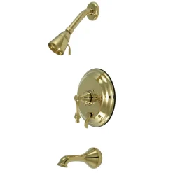 Clearance Restoration Single Handle Tub and Shower Faucet in Polished Brass Tub & Shower Sets