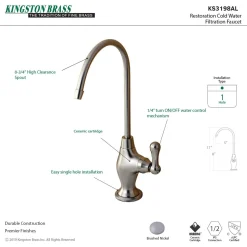 Hot Restoration Single-Handle Water Filtration Faucet Single Hole