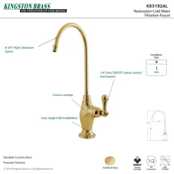 Hot Restoration Single-Handle Water Filtration Faucet Single Hole
