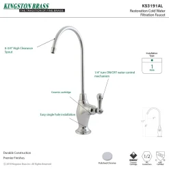Hot Restoration Single-Handle Water Filtration Faucet Single Hole