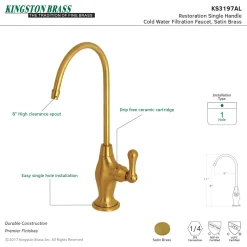 Hot Restoration Single-Handle Water Filtration Faucet Single Hole
