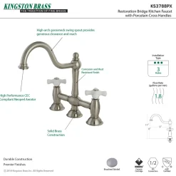 Restoration Two-Handle Kitchen Bridge Faucet Bridge Faucets