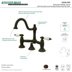 Best Restoration Two-Handle Bathroom Bridge Faucet 8